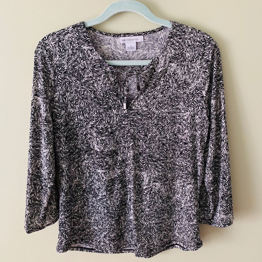 Women’s Liz Claiborne Black & White Blouse
